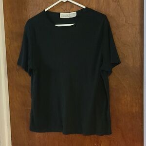 Large Basic Editions Short Sleeve Black Top